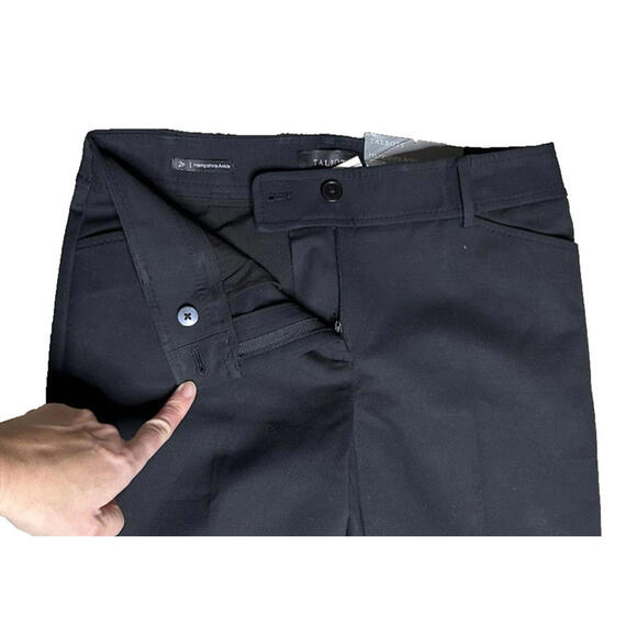 Talbots Hampshire Ankle Pants Womens 2 Petite Straight Leg Career Black NWT - Picture 4 of 8